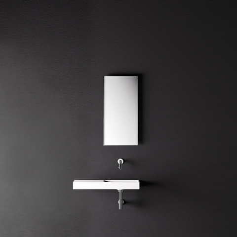 Clou Mini Wash Me lave-mains 56x19cm gauche sans bonde Aluite Blanc mat SW9322