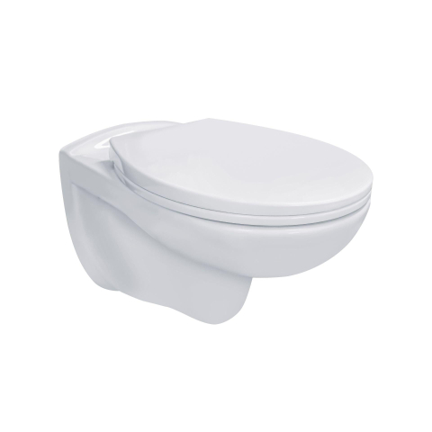 QeramiQ Basic Start Classico WC suspendu – sans bride – profondeur 54,5 cm – avec abattant softclose – blanc brillant SW1152613