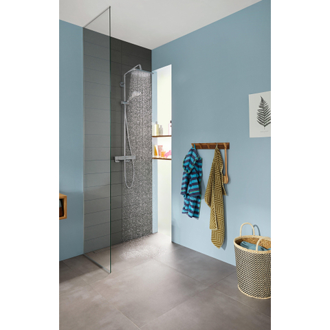Hansgrohe Croma E280 showerpipe: mit mitigeur thermostatique m. 1jet pomme de tête m. 3jet douchette multi et flexible de douche 160cm chrome SW297280