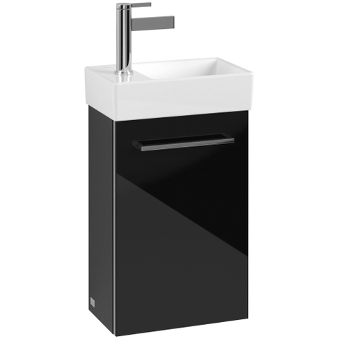 Villeroy & Boch Avento wastafelonderbouwkast 1 deur 34x51.4x20.2cm rechts crystal black SW448536