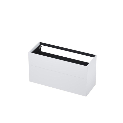 INK P2o Wastafelonderkast - 120x45x65cm - 2 lades - push to open - met rechte opdekfronten - MDF lak - Mat wit SW207459