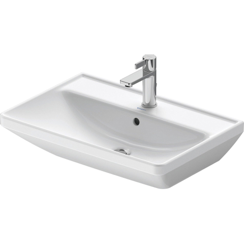 Duravit D-neo Wastafel - met waskom midden - met kraangat - met overloop - 65x44cm - met wondergliss - wit SW640532