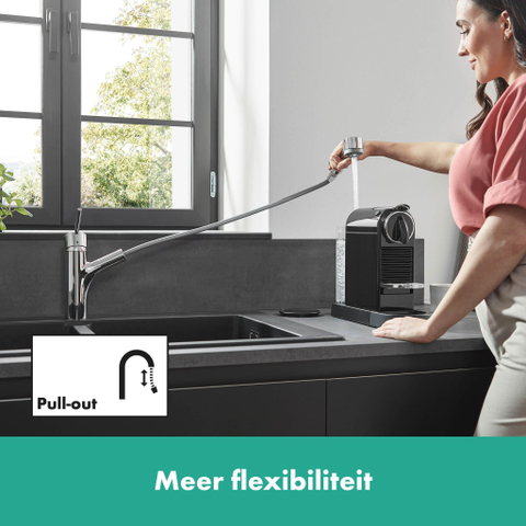 Hansgrohe Talis S keukenkraan met uittrekbare handdouche chroom OUTLETSTORE STORE43210