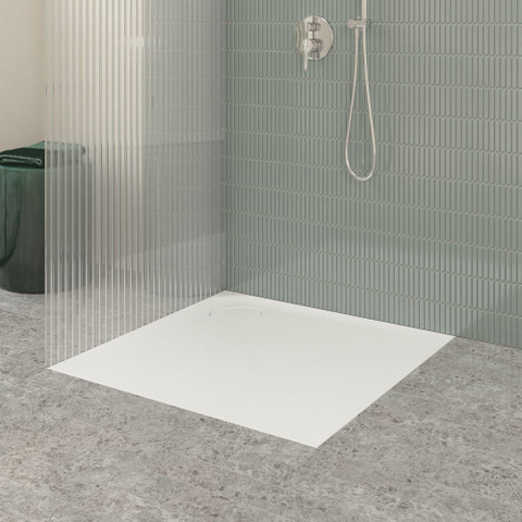 Villeroy & Boch Ecora douchebak - 90x90x3.5cm - hoekafvoer - stone white (wit) SW1558920