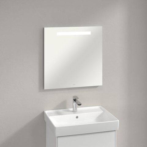 Villeroy & Boch More to see one spiegel - met geïntegreerde led verlichting - 60x60cm - inclusief bevestiging - glans zilver SW454080