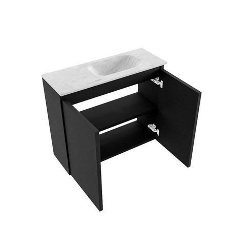 MONDIAZ TURE-DLUX meuble WC 60 cm Urban. EDEN vasque Opalo position droite. Sans trou de robinet. SW1104163