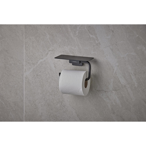 Hansgrohe AddStoris Q closetrolhouder - met planchet - mat zwart SW651131