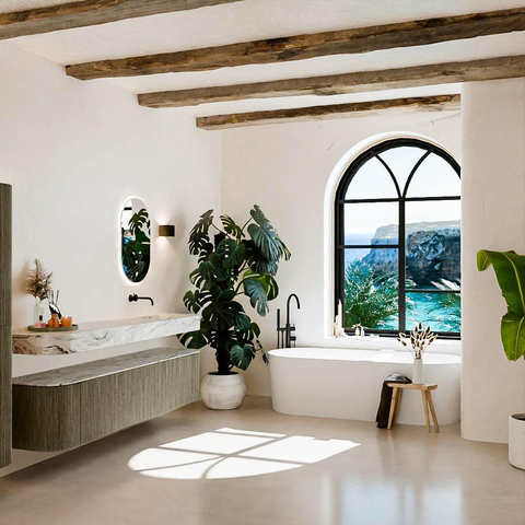 MONDIAZ THOR-DLUX 200cm meuble de salle de bains arrondi gauche + droite couleur Shadow avec 2 tiroirs et 2 portes. Vasque suspendue CLOUD Droite sans trou de robinet couleur Glace. SW1467036
