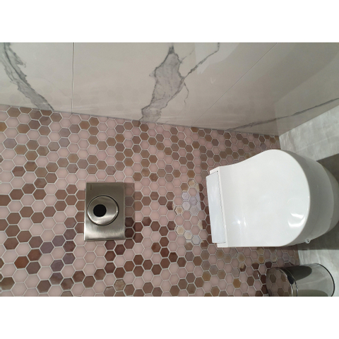 The Mosaic Factory Valencia mozaïektegel - 27.6x32.9cm - wandtegel - Zeshoek/Hexagon - Gerecycled glas Pink mat/glans SW374588