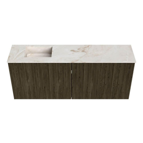 Mondiaz JOYA-DLUX 100cm toiletmeubel - kleur Shadow - Wastafel FAYE positie Links Zonder kraangat kleur Frappe. SW1422707