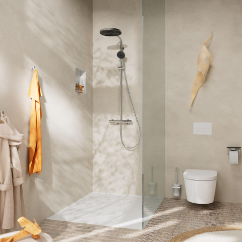 Hansgrohe Pulsify S Puro Puro1jet - showerpipe - ecosmart - 260 - thermostatisch - 3jet - handdouche en doucheslang - 160cm - thermostaat - chroom (zwart) SW1151867