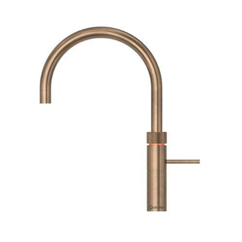 Quooker Fusion Round kokendwaterkraan - draaibare uitloop - Combi+ incl. Cube reservoir - Warm / kokend / bruisend / gefilterd water - messing patina SW769526