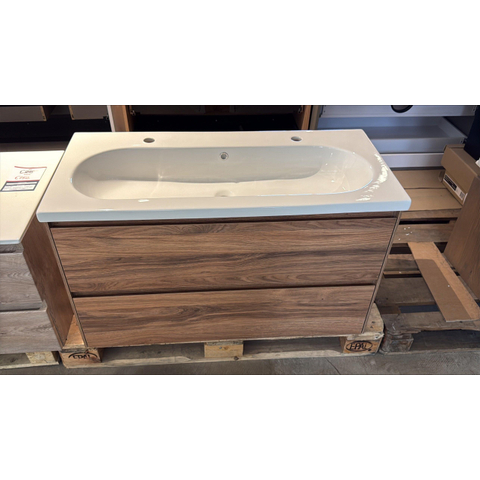 BRAUER Inspire wastafelonderkast 100 2 softclose lades - greeploos - 1 sifon uitsparing - Honey OUTLETSTORE STORE44565