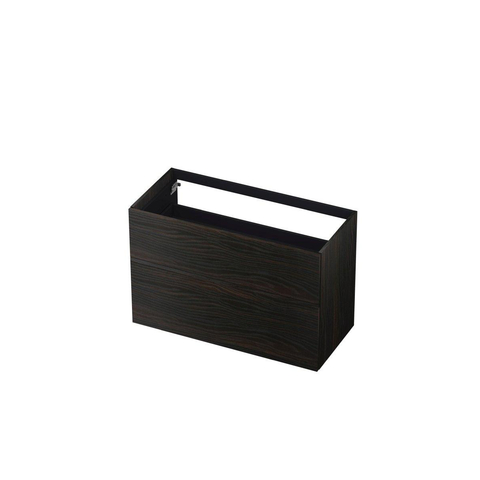 INK Wastafelonderkast - 100x45x65cm - 2 lades - push to open - met rechte opdekfronten - MFC - Intens eiken SW493713