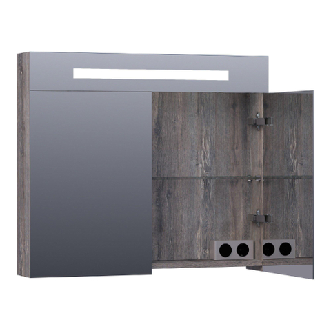 BRAUER Promise Deluxe spiegelkast – 80x70x15 cm – directe LED – Driftwood SW499521