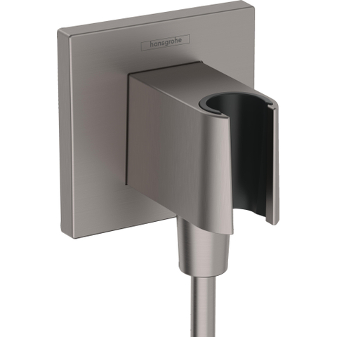 Hansgrohe Fixfit e - handdouchehouder + aansluitbocht Brushed Black chr - zwart chroom SW773884