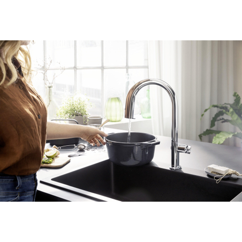 Hansgrohe Aqittura système de filtration mitigeur de cuisine 210 bec extractible 1jet chrome SW918679