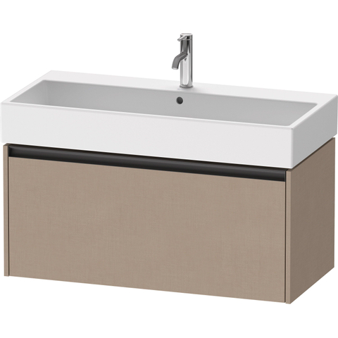 Duravit Ketho.2 Wastafelonderbouwkast - met 1 lade - 98.4x46x44cm - met greep antraciet - linnen mat SW773082