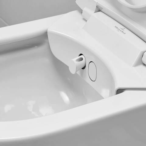 Villeroy & Boch Viclean douche wc - 60cm - spoelrandloos pure CeramicPlus - mat zwart SW917919