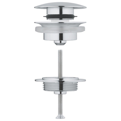 Grohe Euro Fonteinset - 37x18cm - gebogen kraan - Saniclass sifon - afvoerplug - wit/chroom SW679981