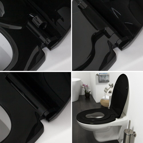 Tiger Tulsa Toiletbril met kinderzitje Thermoplast Zwart SW877688