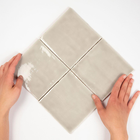 Terravito Viondo carreau mural - 13x13cm - 10mm - Carré - Gris Brillant SW542673