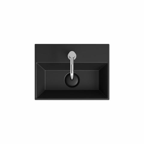 Crosswater Counter Basins Beck Cloakroom wastafel - inclusief vrije doorstroomafvoer 1TH - 400x300mm - mat zwart SW927938