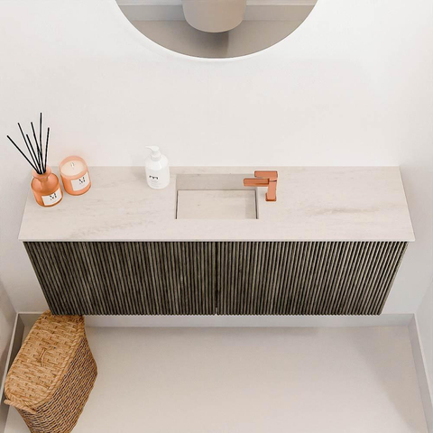 Mondiaz JOYA-DLUX 100cm toiletmeubel - kleur Shadow - Wastafel FAYE positie Midden 1 kraangat kleur Meli. SW1424883