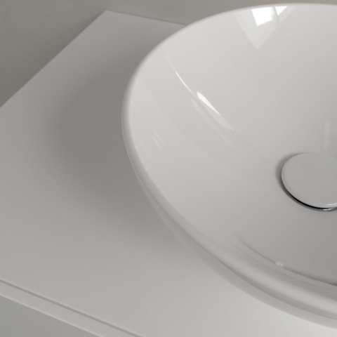 Villeroy & Boch Loop & Friends opzetwastafel - 38x38cm - zonder kraangat - met overloop CeramicPlus - White Alpine (glans wit) SW644143