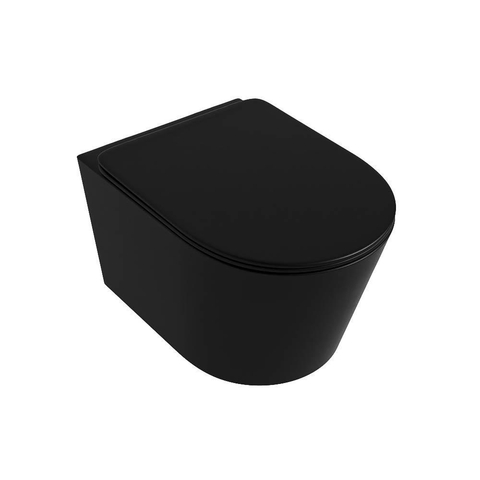 Mondiaz LAVIE hangtoilet – spoelrandloos – 36 x 53 cm – met softclose zitting – Urban (zwart) SW1208750