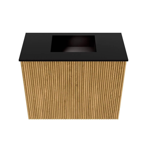 Mondiaz JOYA 50cm meuble de toilette - couleur Oak - Vasque FAYE position Milieu Sans trou de robinet couleur Urban. SW1421154