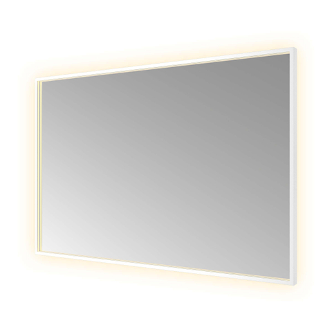 Hotbath &MORE Spiegel - 120x80cm - directe en indirecte LED - color changing - spiegelverwarming - dimbaar - met afstandsbediening - PVD - geborsteld gunmetal (wit) SW1246034