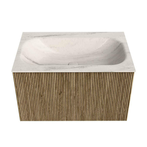 MONDIAZ KURVE-DLUX 70cm badmeubel kleur Dusk met 1 lade en 0 deuren. Wastafel BIG SMALL Midden zonder kraangat Meli. SW1431861