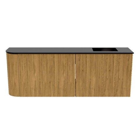 Mondiaz JOYA 111.6cm meuble de salle de bains - arrondi gauche couleur Chêne - Vasque FAYE position Droite Sans trou de robinet couleur Urban SW1421219