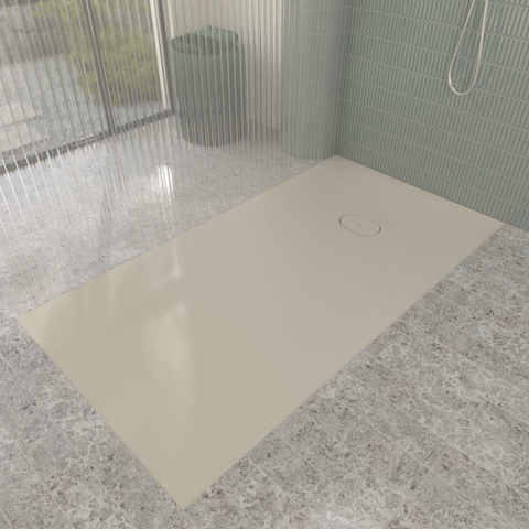 Villeroy & Boch Ecora douchebak - 170x90x4.5cm - afvoer korte zijde - almond (beige) SW1558956