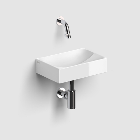Clou Vale fonteinen keramiek fontein 28x19x7cm zonder kraangat Wit glanzend OUTLETSTORE STORE44665