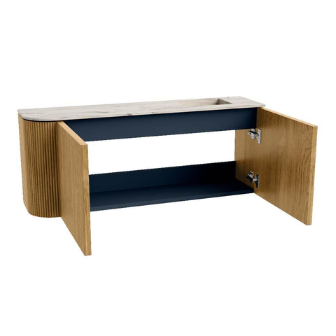 Mondiaz JOYA-DLUX 101.6cm toiletmeubel - ronding links kleur Oak - Wastafel FAYE positie Rechts 1 kraangat kleur Nata. SW1424050