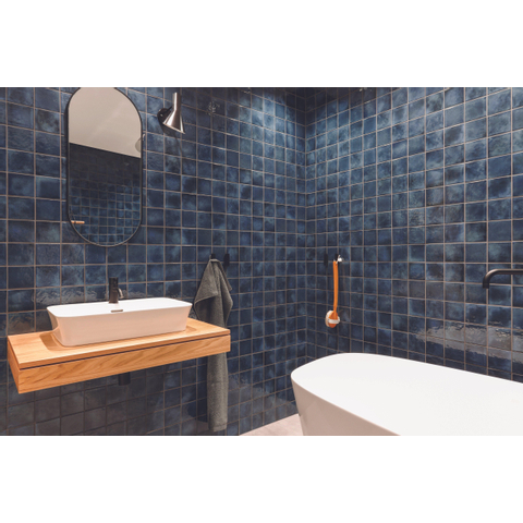 The Mosaic Factory Kasba mozaïektegel - 30x30cm - 6.5mm - vierkant - R10 - mat indigo (blauw) SW798762