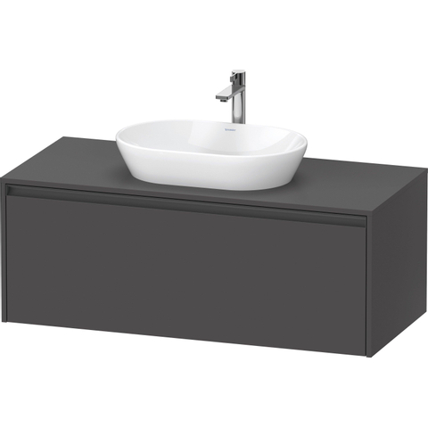 Duravit Ketho.2 Wastafelonderbouwkast - inclusief consoleplaat - met 1 lade - 120x55x45.9cm - met handgreep antraciet - grafiet mat SW773114