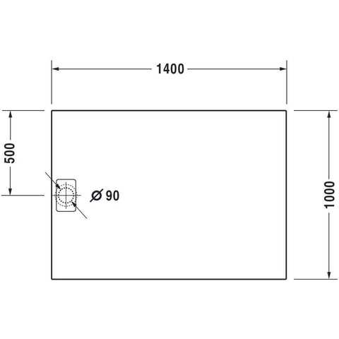 Duravit Stonetto Kunststof douchebak (Solid Surface) rechthoekig - 140x100x5cm - wit SW85969