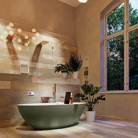 MONDIAZ FLOAT baignoire autoportante 170x80cm couleur Army baignoire intérieure talc SW491499