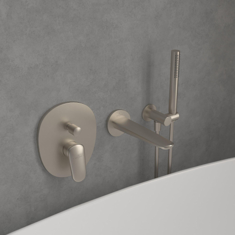 Villeroy & Boch Antao 1 greeps inbouwkraan - met omstel - Brushed Nickel (rvs) SW974289