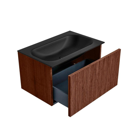 Mondiaz KURVE Ensemble de meuble de salle de bains - 70x46x40cm - 1 tiroir - lavabo solid surface - centre - 1 trou de robinet - Ruby SW1415412