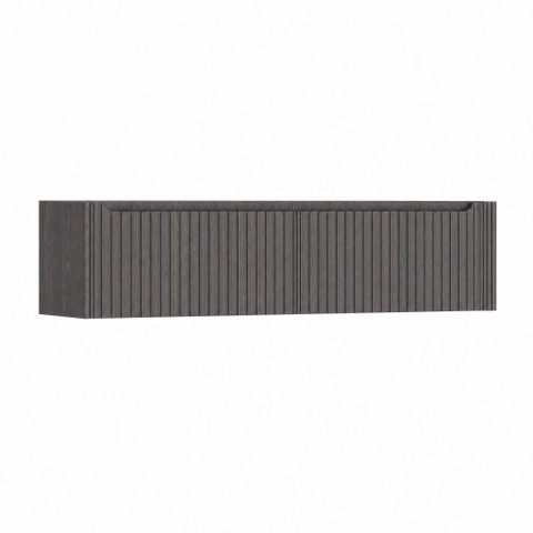 H&R Badmeubelen Juice Wastafelonderkast - 180x45x40cm - rechterhoek afgerond - 3D-front - 2 lades - geïntegreerde greep - wenge SW1260398