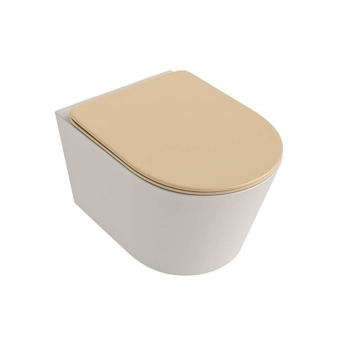 Mondiaz LAVIE hangtoilet – spoelrandloos – 36 x 53 cm – met softclose zitting – Linen (offwhite), zitting Sand (beige) SW1208772