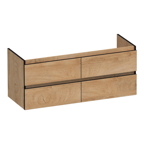 BRAUER Joy Edge meuble de salle de bains sous-vasque 120 4 tiroirs softclose - sans poignées - 2 découpes pour siphon - Forest Tan SW1200851