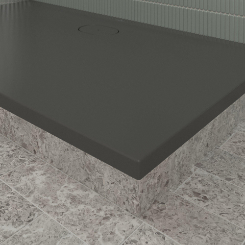 Villeroy & Boch Ecora douchebak - 140x80x3.5cm - afvoer lange zijde - anthracite (antraciet) SW1558949