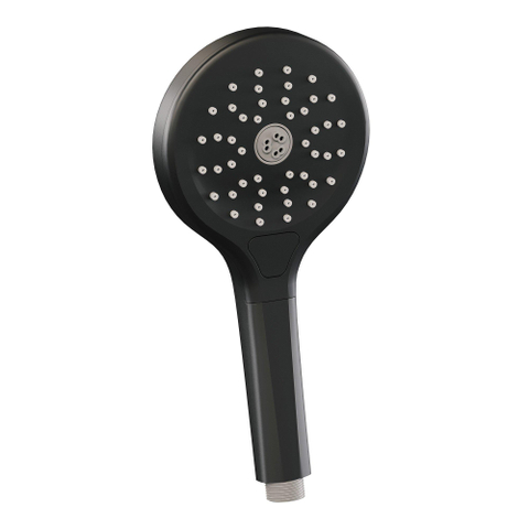 BRAUER Black Carving douche de pluie encastrée thermostatique - 3 voies - ronde - set 80 - pomme de douche 30cm - bras de douche mural droit - douchette 3 jets - flexible de douche - coude d'alimentation mural - noir mat SW1159237