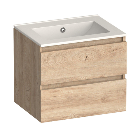 Brauer Core Series badkamermeubelset - 60x45x52cm - wastafel Frost - forest wheat SW1601164