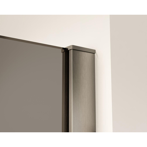 Fortifura Galeria Douche à l'italienne - 50x200cm - verre fumé - Gunmetal brossé SW876922